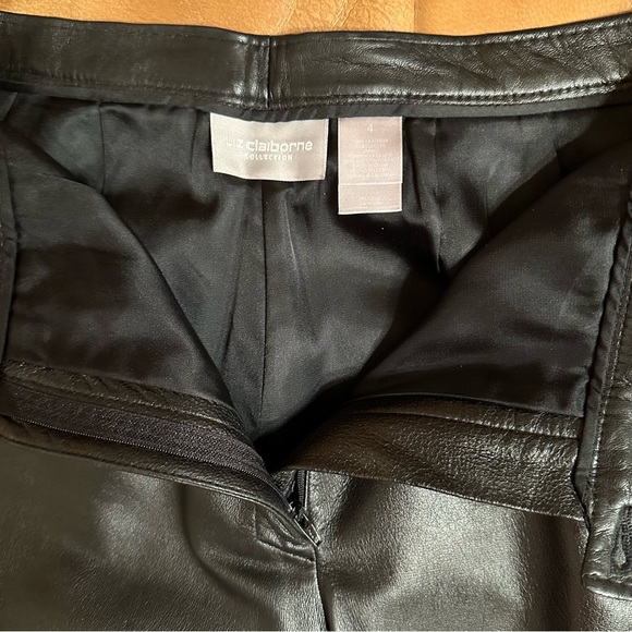 Genuine Lambskin Leather pants slacks Liz Claiborne collection Y2K size 4 - Picture 10 of 11